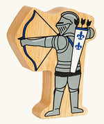 Lanka Kade blue armoured archer wooden toy figure.