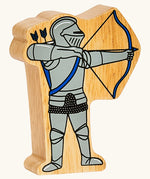 Lanka Kade blue armoured archer wooden toy figure.
