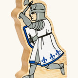  Lanka Kade blue foot knight with battle axe wooden toy figure. 