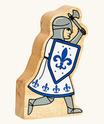  Lanka Kade blue foot knight with battle axe wooden toy figure. 