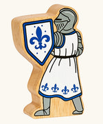 Lanka Kade blue foot knight with sword wooden toy figure.