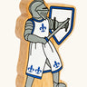 Lanka Kade blue foot knight with sword wooden toy figure.