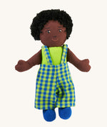A Lanka Kade Boy Doll with Black Skin and Black Hair. The colour of the dolls outfit will vary.