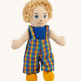 A Lanka Kade Boy Doll with White Skin and Blonde Hair. The colour of the boy dolls outfit will vary.