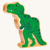 The Lanka Kade Tyrannosaurus Rex dinosaur figure, a chunky natural rubberwood toy ethically made in Sri Lanka.