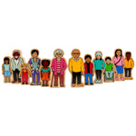 Lanka Kade Wooden Community People Playset on a plain background. There are 12 figures included in this set.