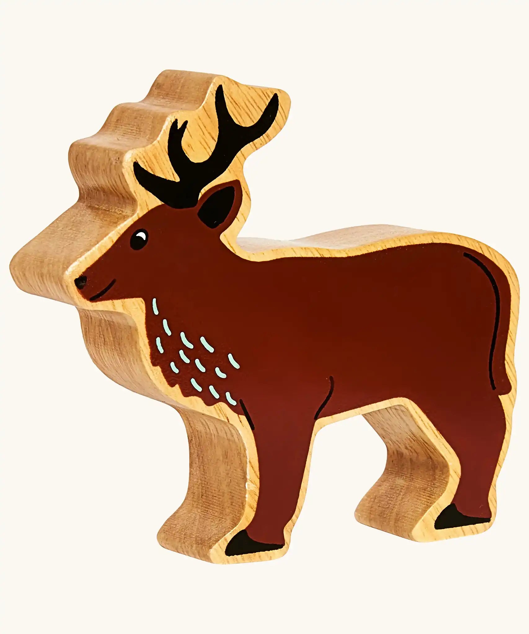 Lanka Kade dark brown stag wooden toy figure.