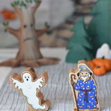 A Lanka Kade ghost and wizard toy figures placed at the front of a small world play scene.