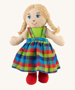 A Lanka Kade Girl Doll with White Skin and Blonde Hair. The dolls dresses will vary in colour.