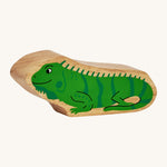 Lanka Kade green wooden iguana figure with playful facial features