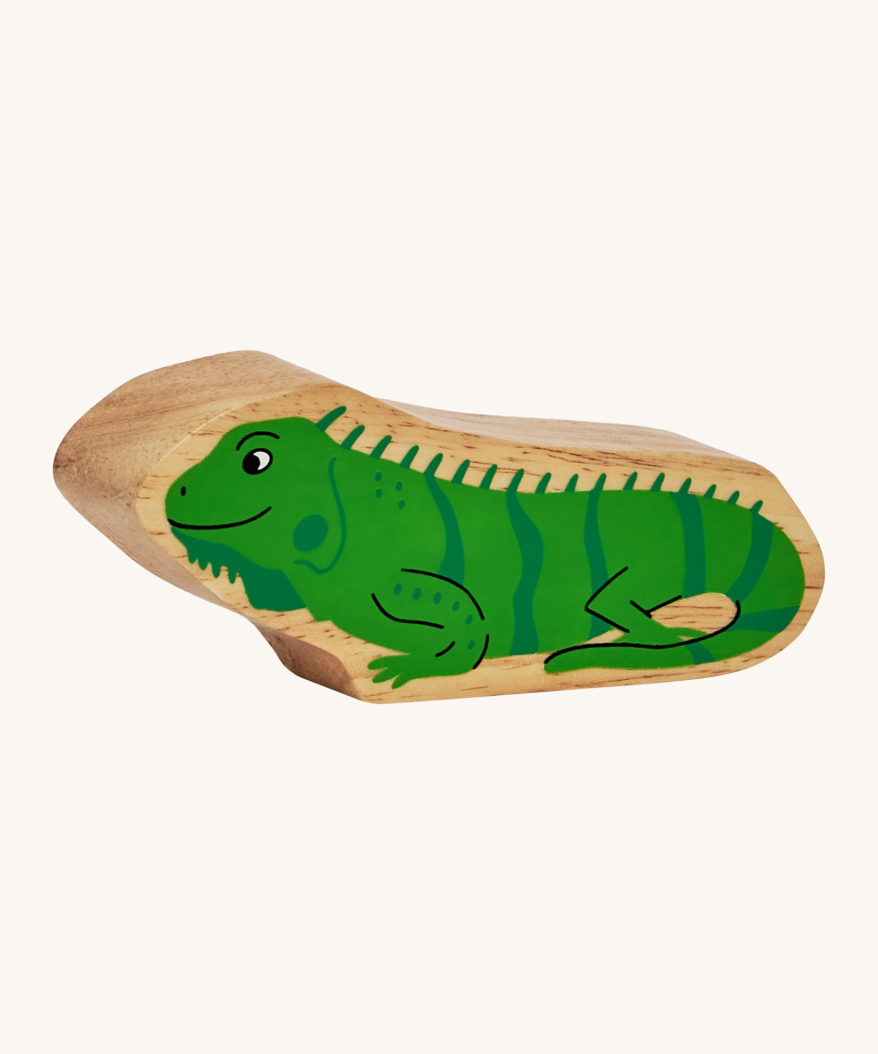 Lanka Kade green wooden iguana figure with playful facial features