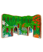 Lanka Kade Jurassic Toy World showing the jungle Quarter on a plain background.