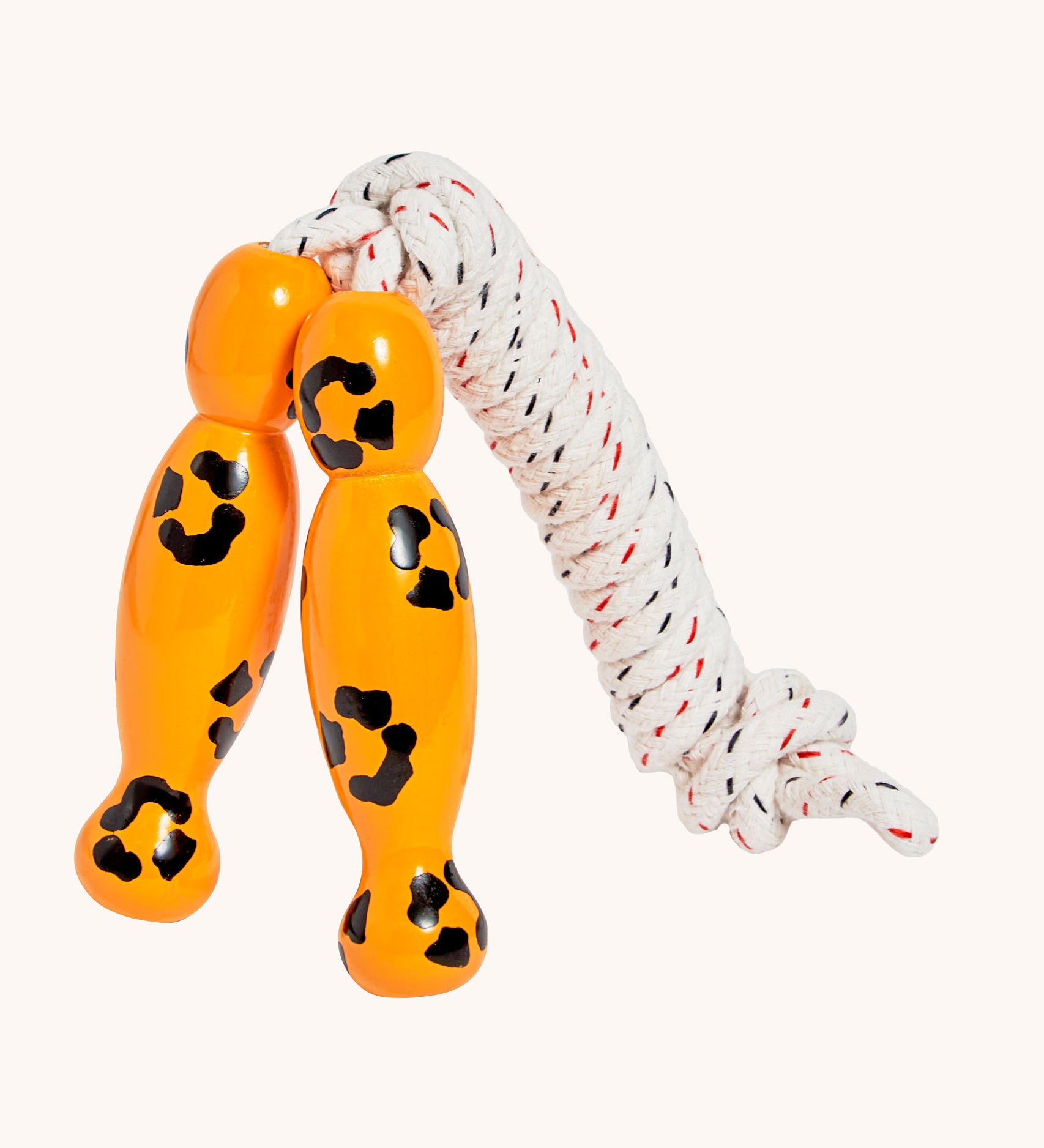 Leopard design Lanka Kade wooden handled children's skipping rope. We are proud stockist of Lanka Kade's range or fair trade wooden toys here at Babipur. 