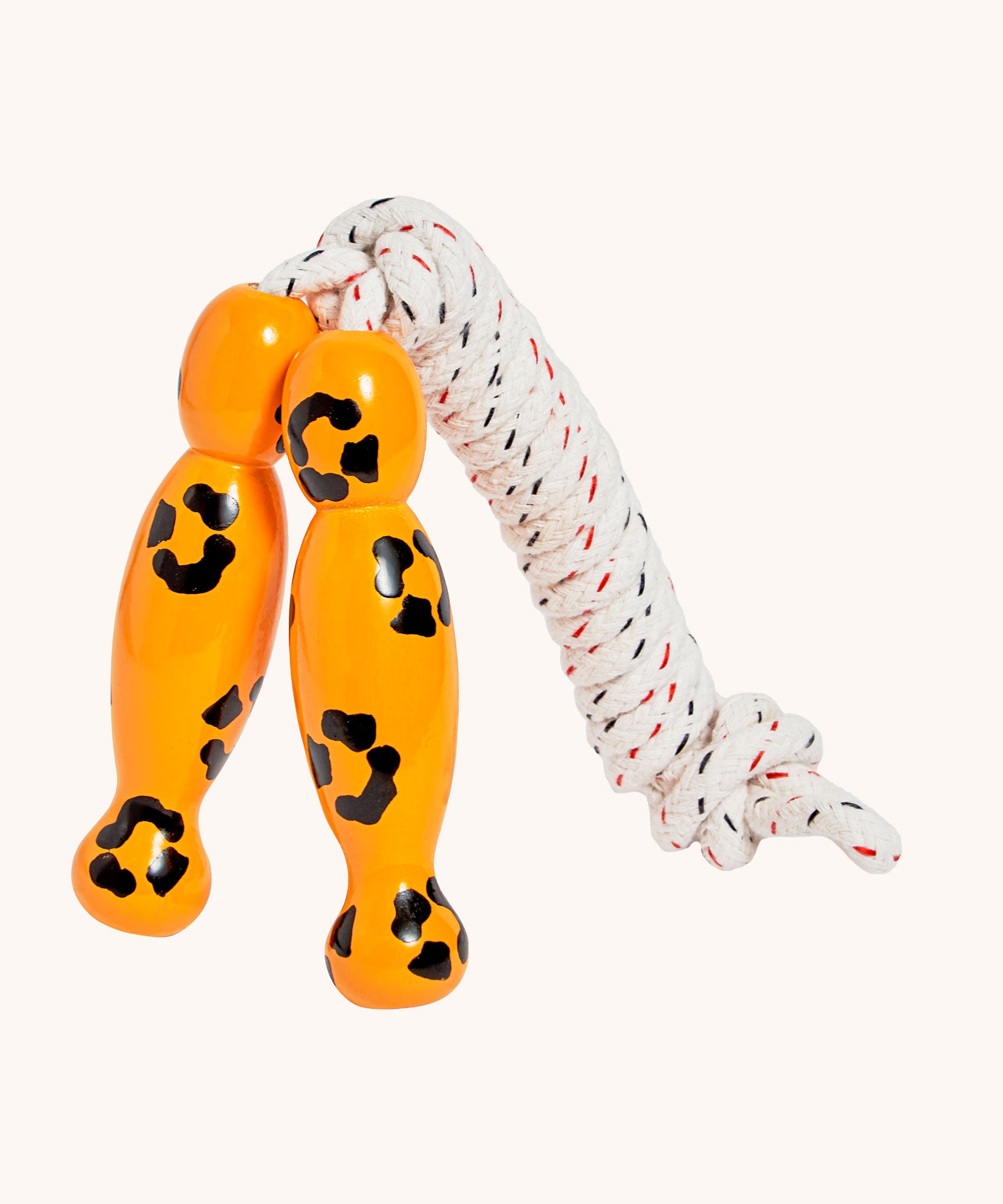 Leopard design Lanka Kade wooden handled children's skipping rope. We are proud stockist of Lanka Kade's range or fair trade wooden toys here at Babipur. 