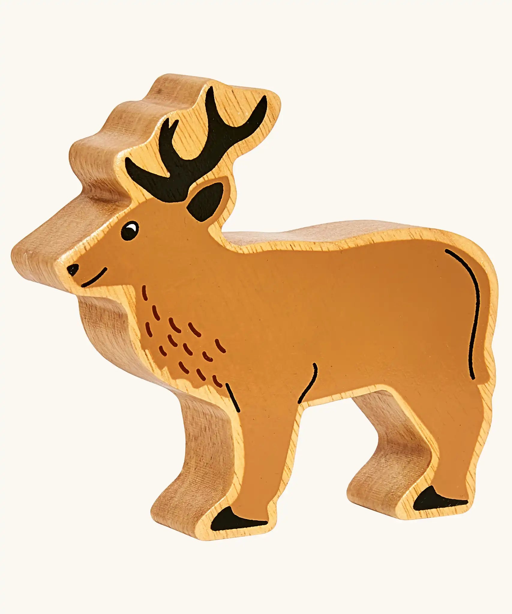 Lanka Kade light brown stag wooden toy figure.