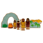Lanka Kade Prehistoric wooden toy  figure Playset pictured on a plain background.