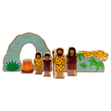 Lanka Kade Prehistoric wooden toy  figure Playset pictured on a plain background.