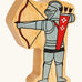 Back of the Lanka Kade red armoured archer wooden toy figure.