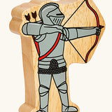 Lanka Kade red armoured archer wooden toy figure.