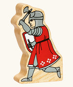 Lanka Kade red foot knight with battle axe wooden toy figure.