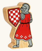 Lanka Kade red foot knight with sword wooden toy figure.