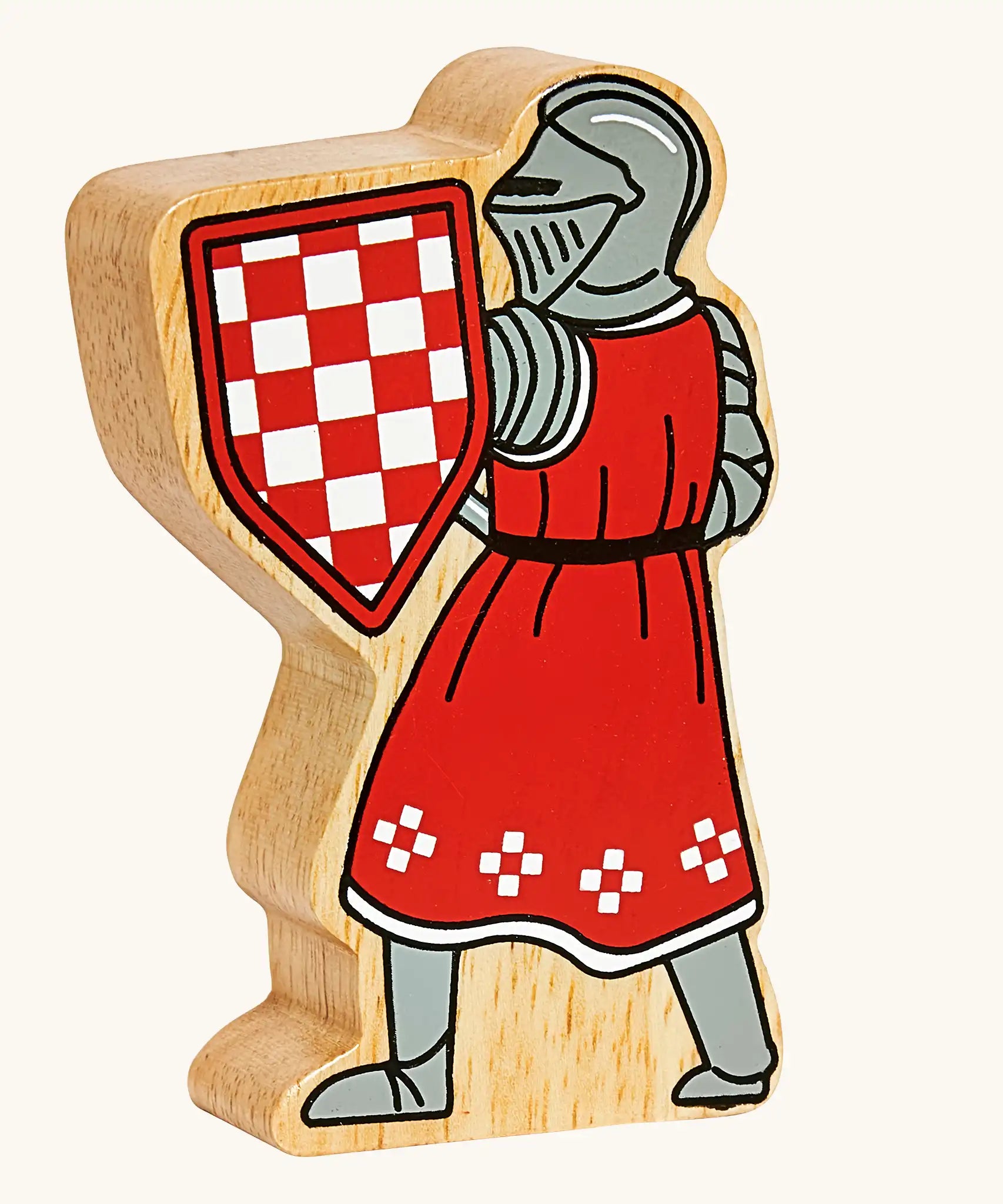 Lanka Kade red foot knight with sword wooden toy figure.