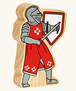 Lanka Kade red foot knight with sword wooden toy figure.