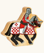 Lanka Kade red knight on horseback wooden toy figure.