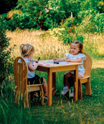 Lanka Kade Children's Wooden Table and Chairs Set. These rubber wood children furniture are FSC-Certified and Fair Trade. We are proud stockits of Lanka Kade range of wooden toys here at Babipur. 