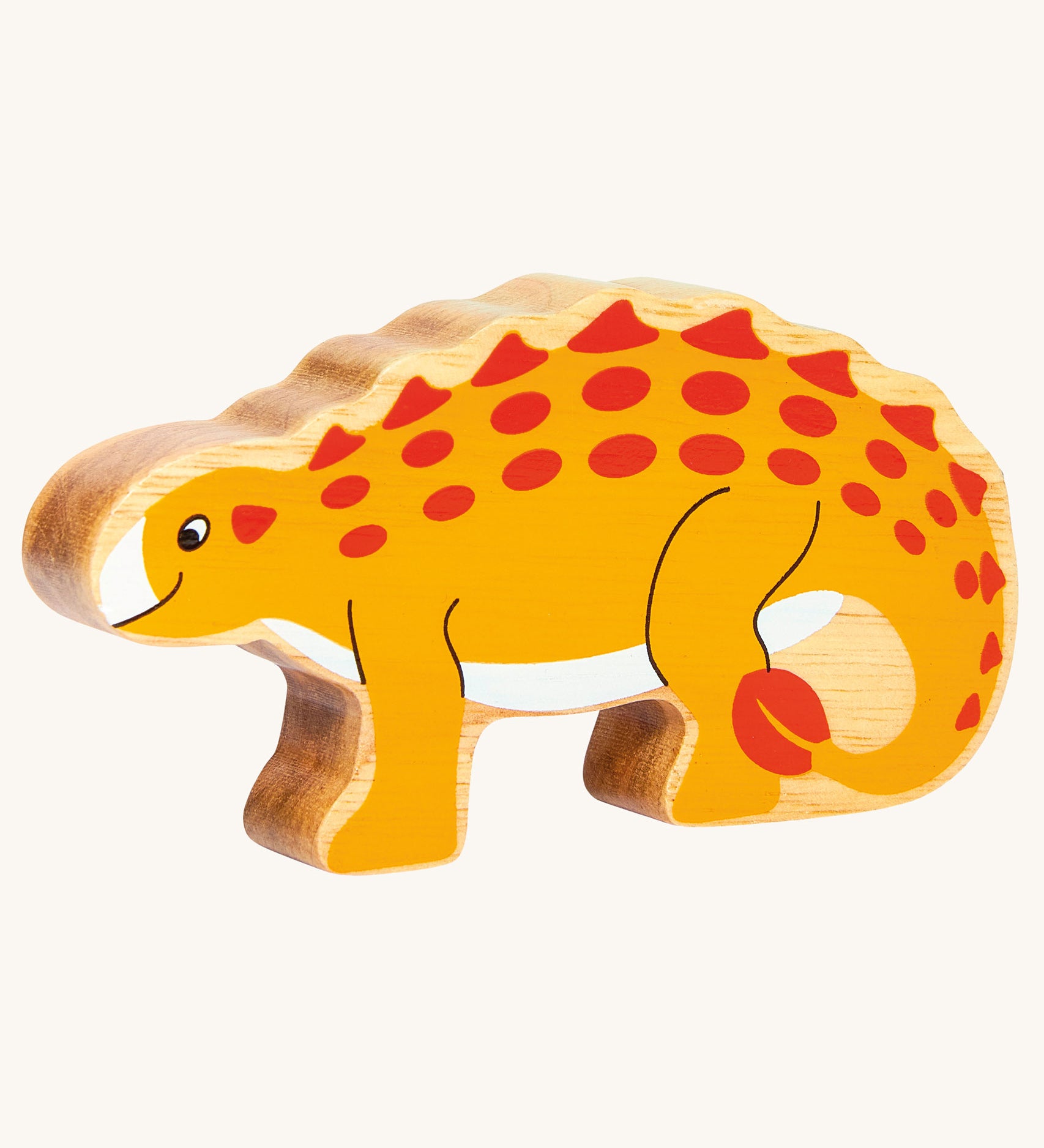 Lanka Kade Saichania Dinosaur wooden toy figure. These wooden toy figures are part of a huge range of Lanka Kade fair trade, wooden toys available here at Babipur.