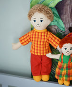 A Lanka Kade dad doll with white skin and blonde hair. 
