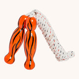 Tiger design Lanka Kade wooden handled children's skipping rope. We are proud stockist of Lanka Kade's range or fair trade wooden toys here at Babipur. 