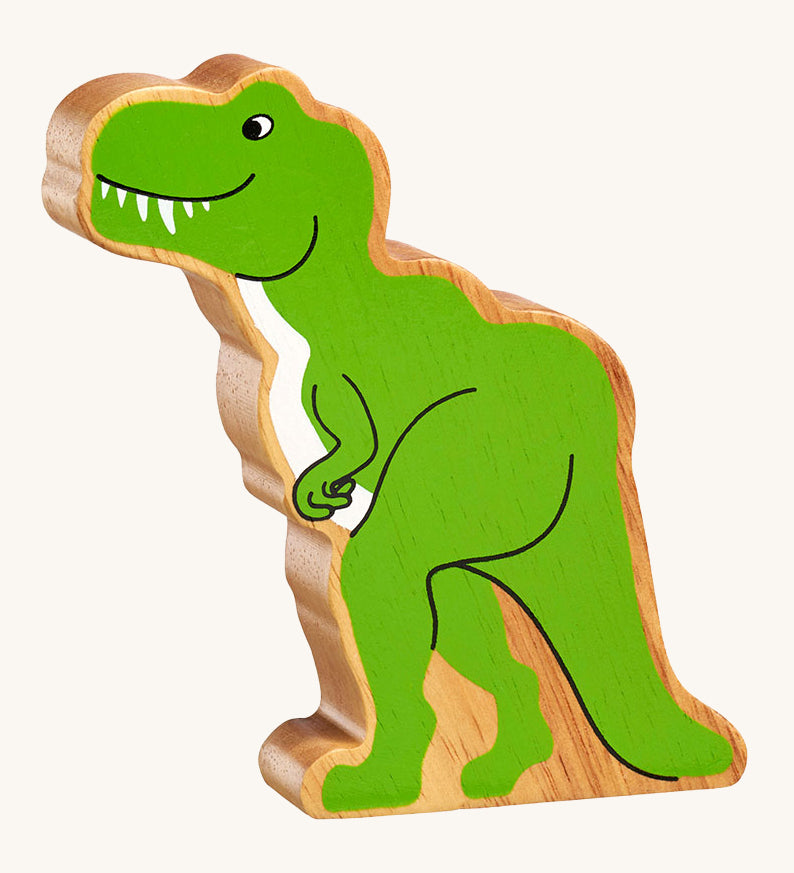 Lanka Kade T Rex Dinosaur wooden toy figure. These wooden toy figures are part of a huge range of Lanka Kade fair trade, wooden toys available here at Babipur.