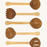 Lanka Kade coconut 5 piece utensils set. Comes with 5 different coconut utensils on wooden handles 