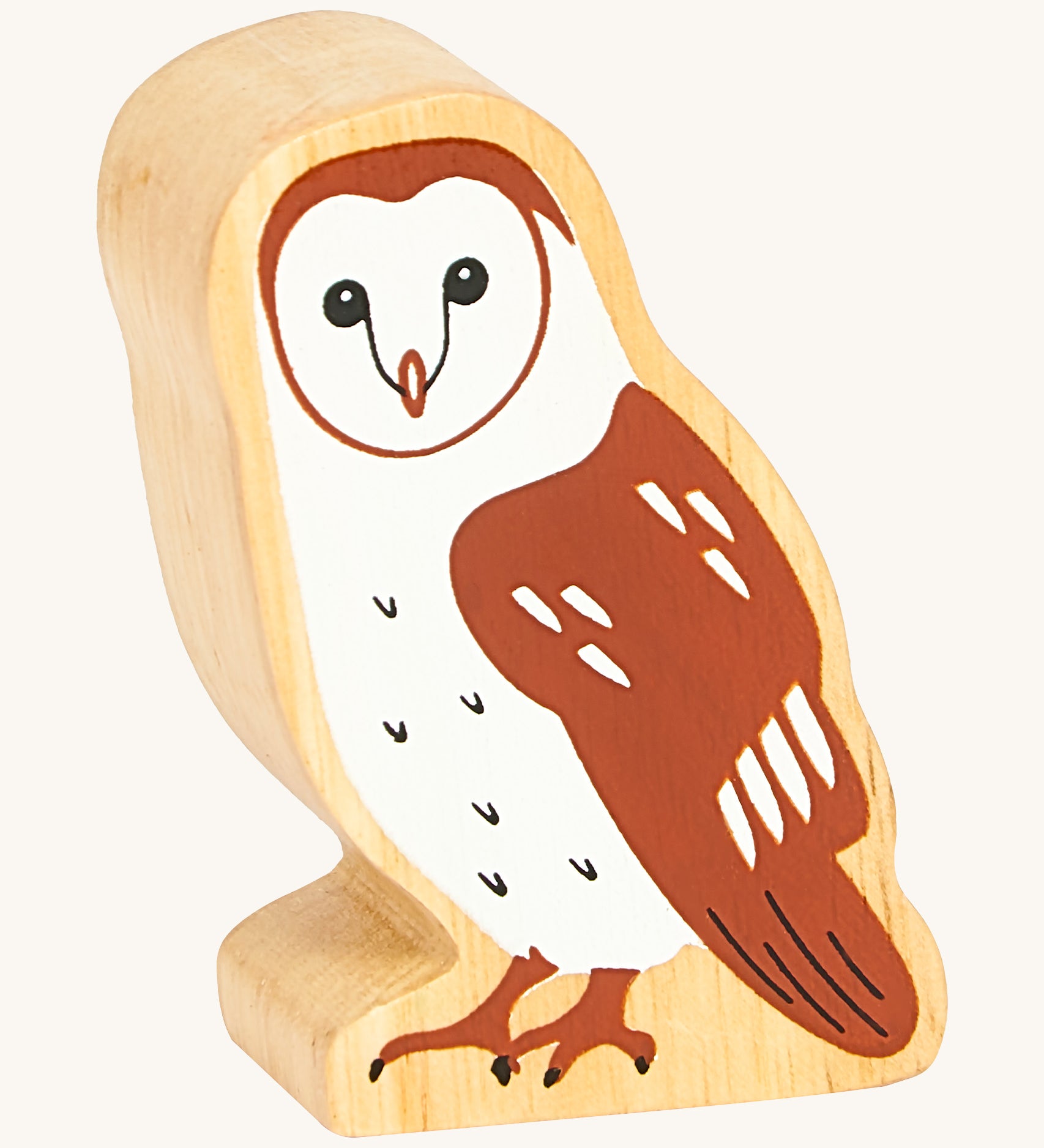 A chunky wooden Lanka Kade brown owl animal figure available at Babipur.