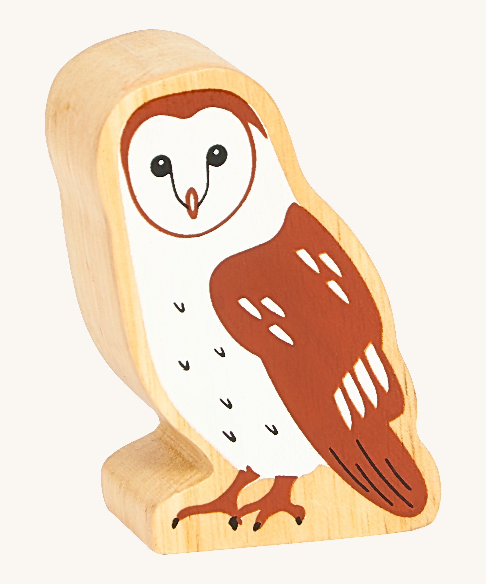 A chunky wooden Lanka Kade brown owl animal figure available at Babipur.
