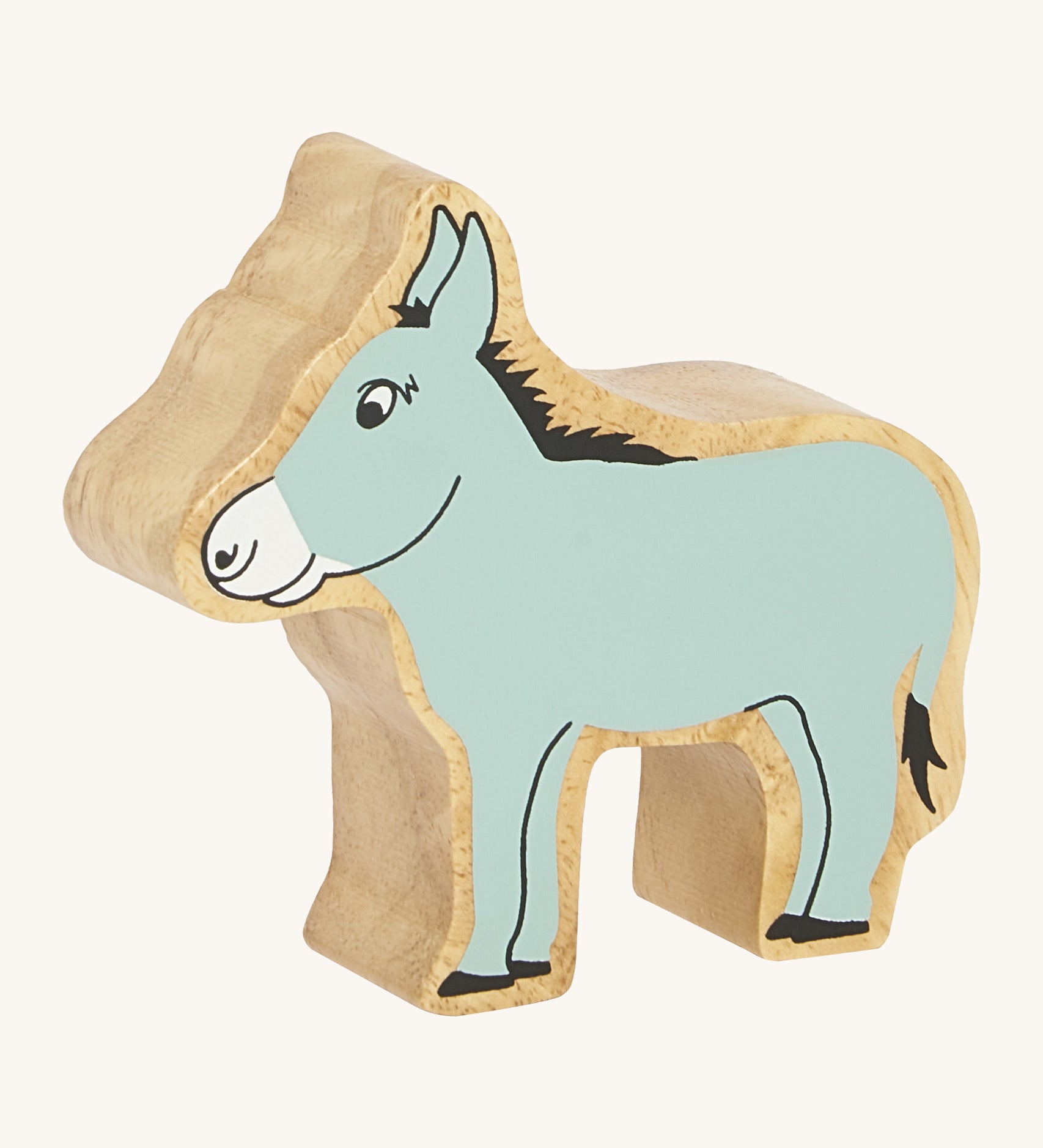 A chunky wooden Lanka Kade grey donkey animal figure available at Babipur.