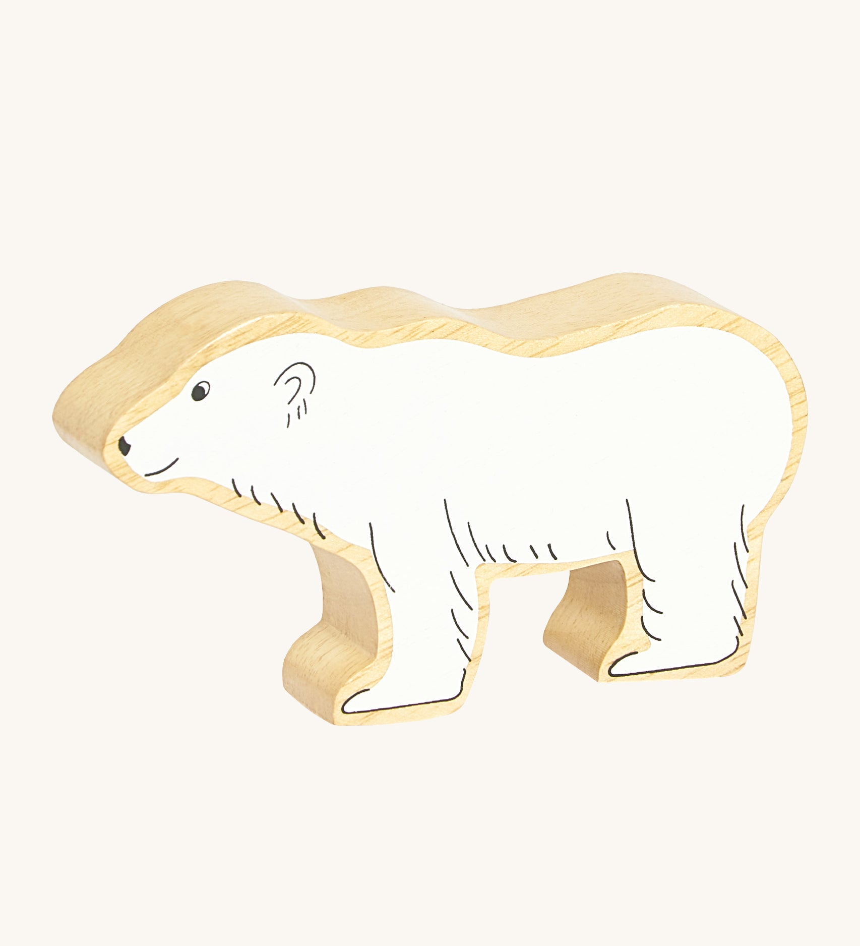 A chunky wooden Lanka Kade polar bear animal figure available at Babipur.