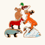 Lanka Kade British wildlife wooden figures set of 6 figures.
