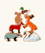 Lanka Kade British wildlife wooden figures set of 6 figures.