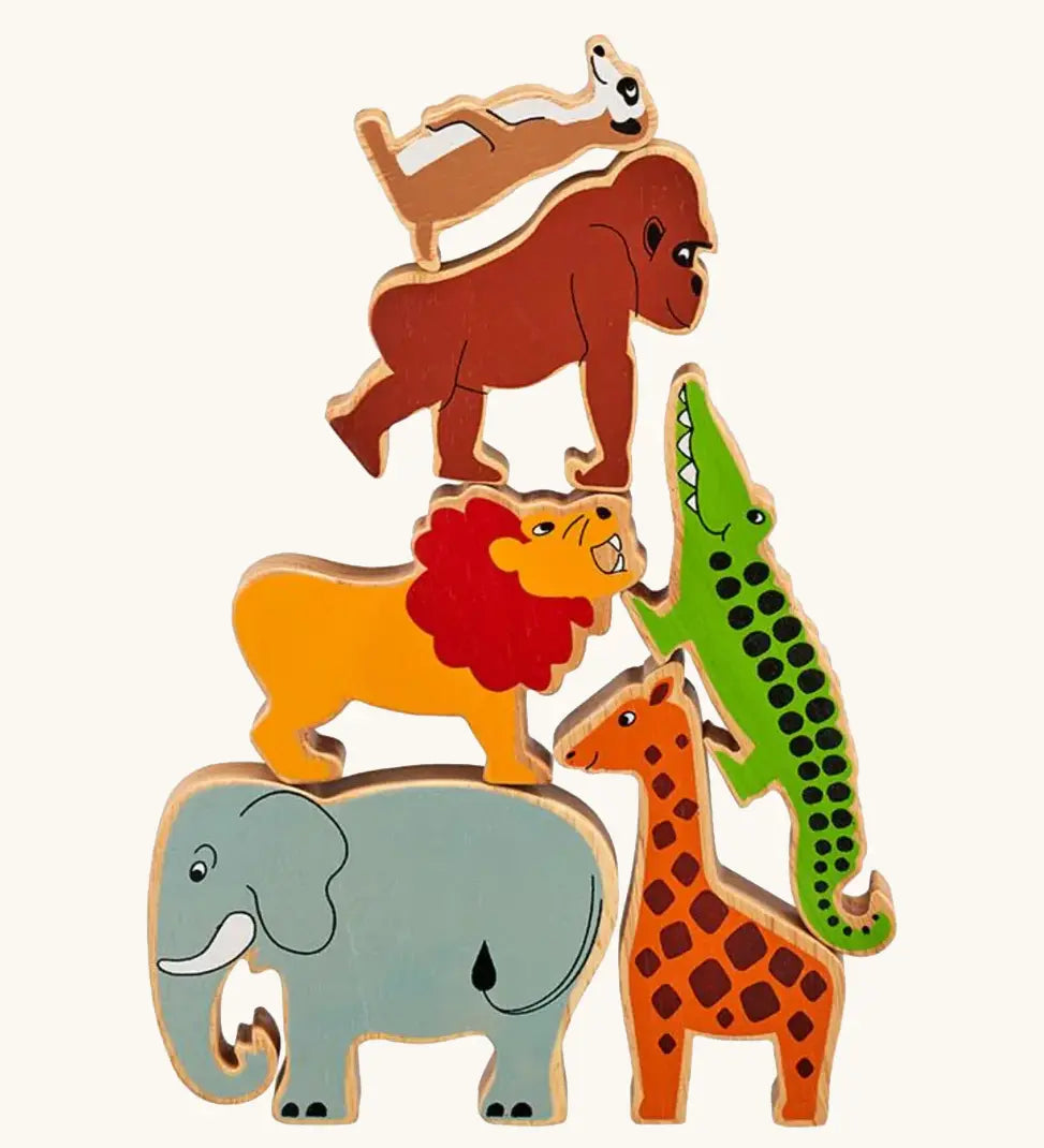 Lanka Kade world animals wooden figures, set of 6 figures. 