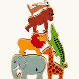 Lanka Kade world animals wooden figures, set of 6 figures. 