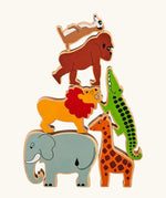 Lanka Kade world animals wooden figures, set of 6 figures. 