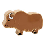 Lanka Kade Wooden Brown Yak Toy on a white background