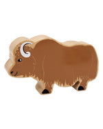 Lanka Kade Wooden Brown Yak Toy on a white background