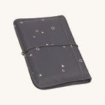 The Lassig recycled polyester baby change pouch in a dark anthracite grey.