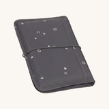 The Lassig recycled polyester baby change pouch in a dark anthracite grey.