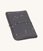 The Lassig recycled polyester baby change pouch in a dark anthracite grey.