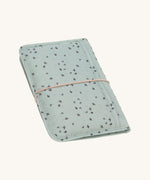 The Lassig baby changing pouch made from 100% recycled polyester, in a floral mint green pattern.