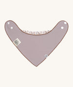 The reverse side of the organic cotton bandana bib from Lassig, in a soft grey / lilac.